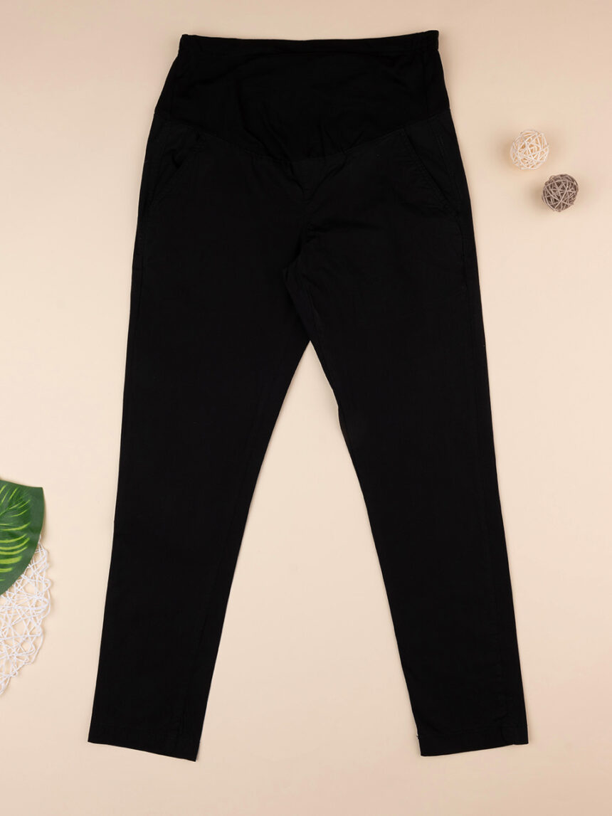 Pantaloni neri premaman in popeline leggero - Prénatal