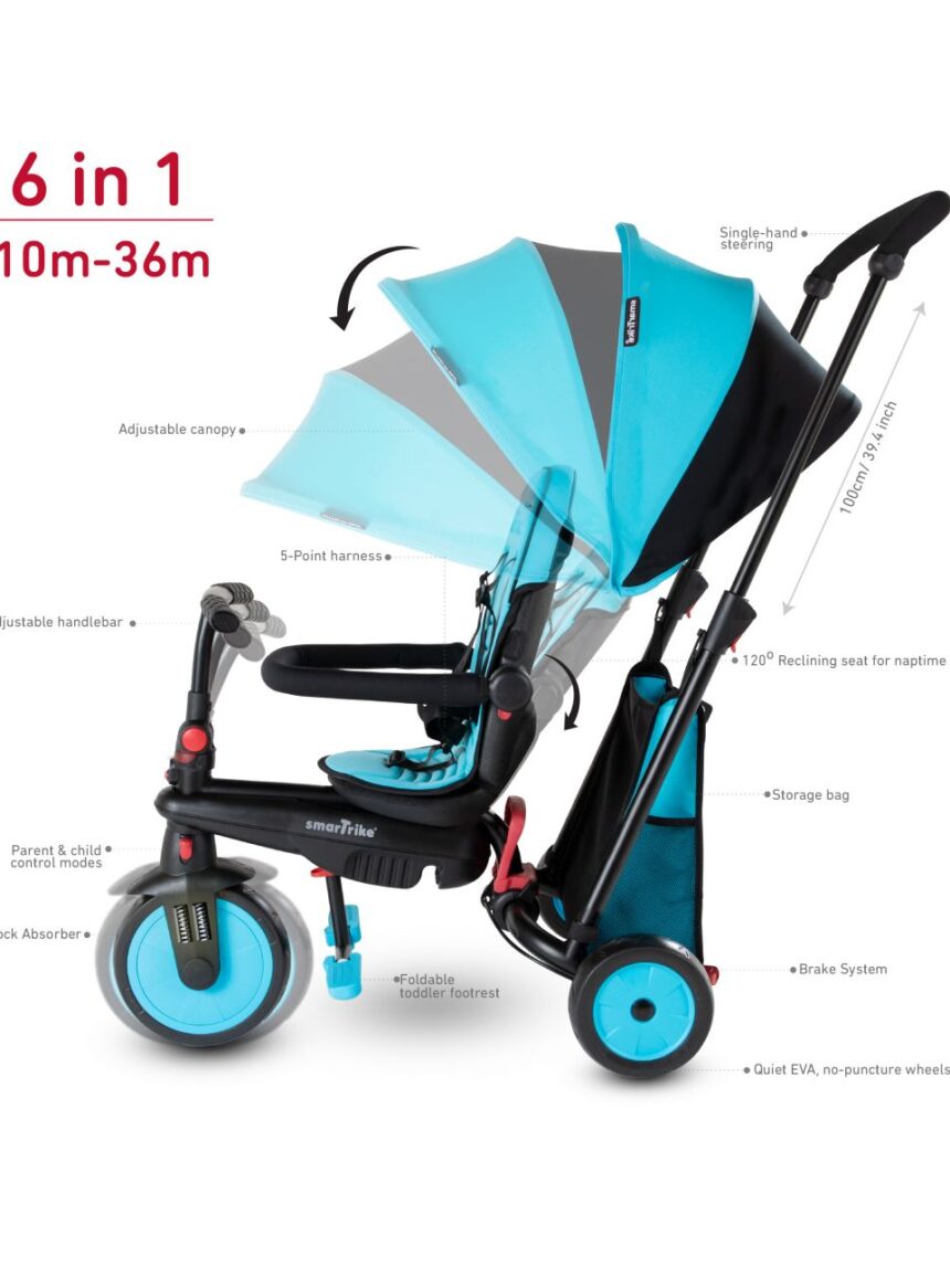 Smartrike str3 folding 6 in 1 blu - SmarTrike
