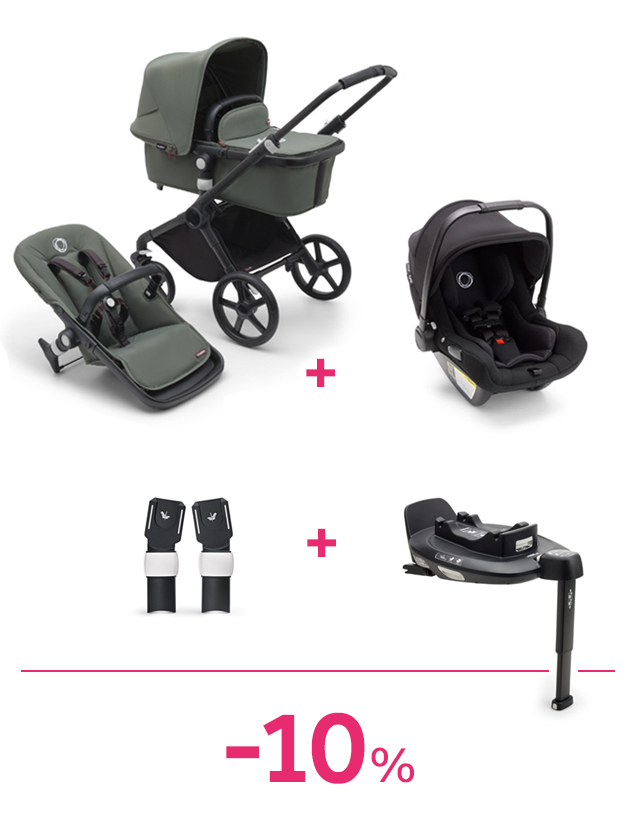 Bugaboo fox cub black/forest green + seggiolino turtle air + adattatori + 360 base ad un prezzo speciale - Bugaboo