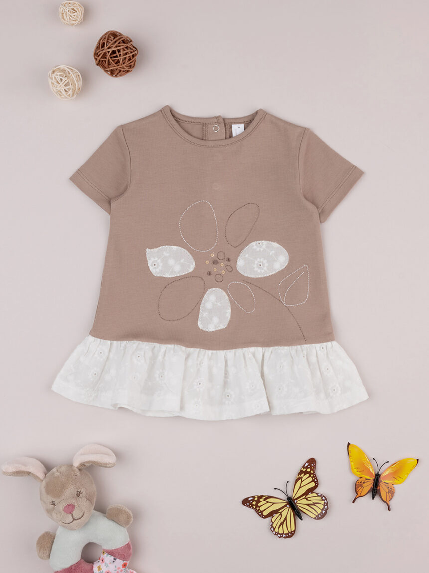 T-shirt bimba panna/marrone organic cotton - Prénatal