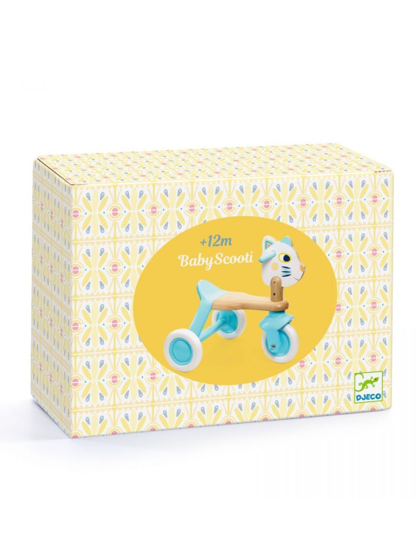 Triciclo gattino babyscooti in legno - djeco - Djeco