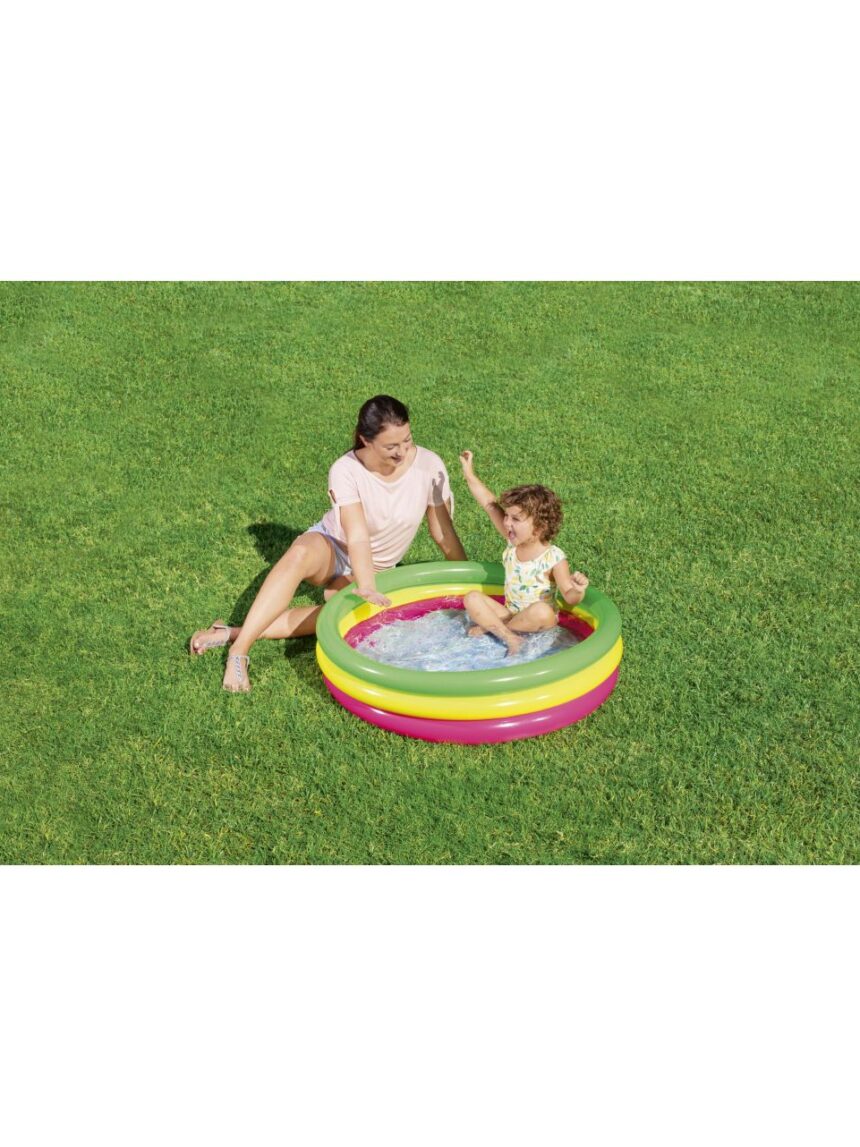 Piscina summer 3 anelli color con fondo gonfiabile 102x25 cm - bestway - Bestway