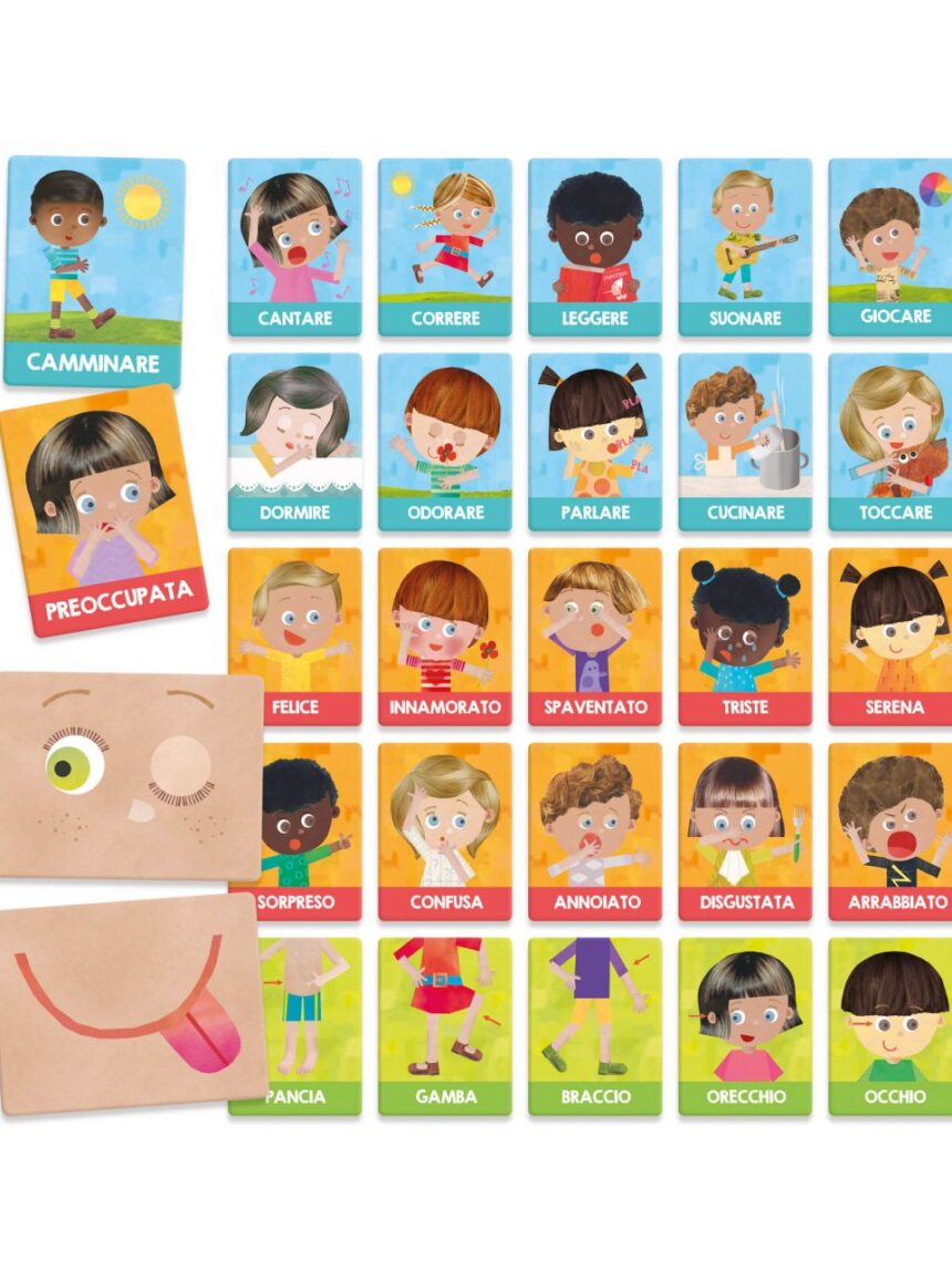 Flashcards montessori emozioni e azioni. per sviluppare autonomia e personalità 1/4 anni - headu - Headu