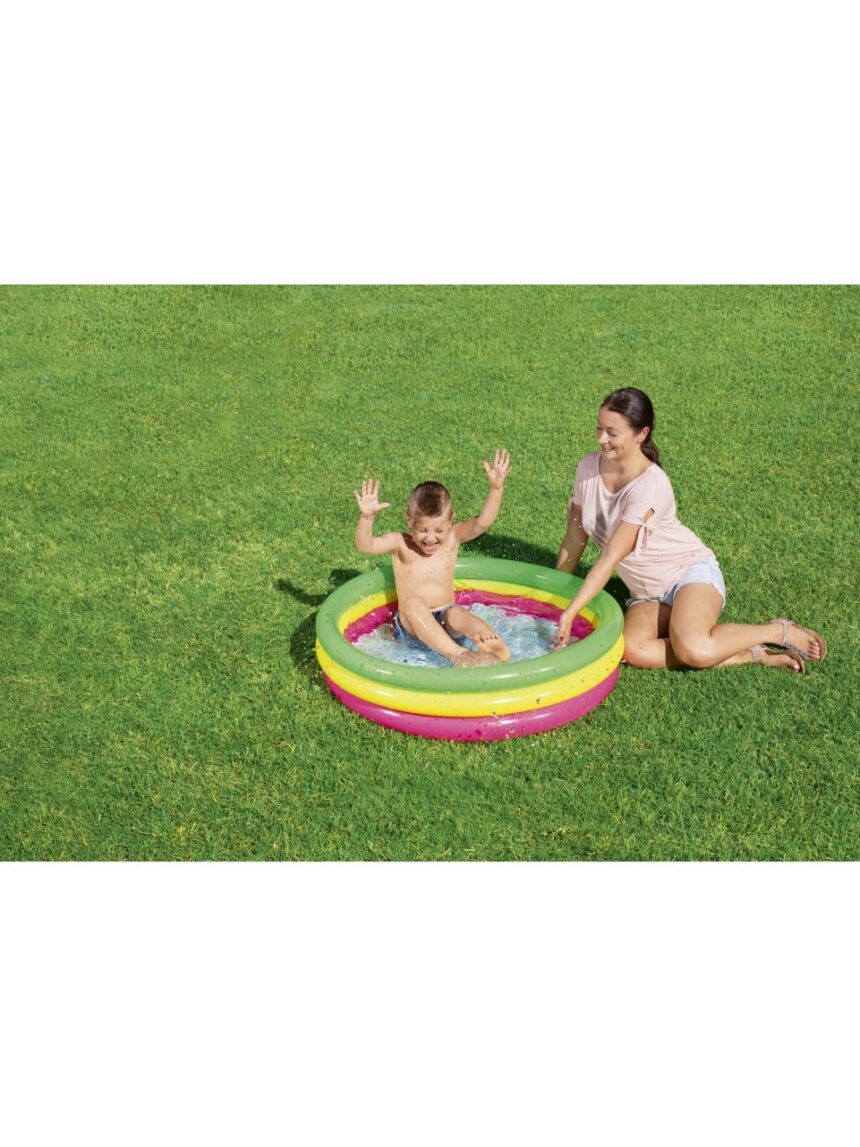Piscina summer 3 anelli color con fondo gonfiabile 102x25 cm - bestway - Bestway