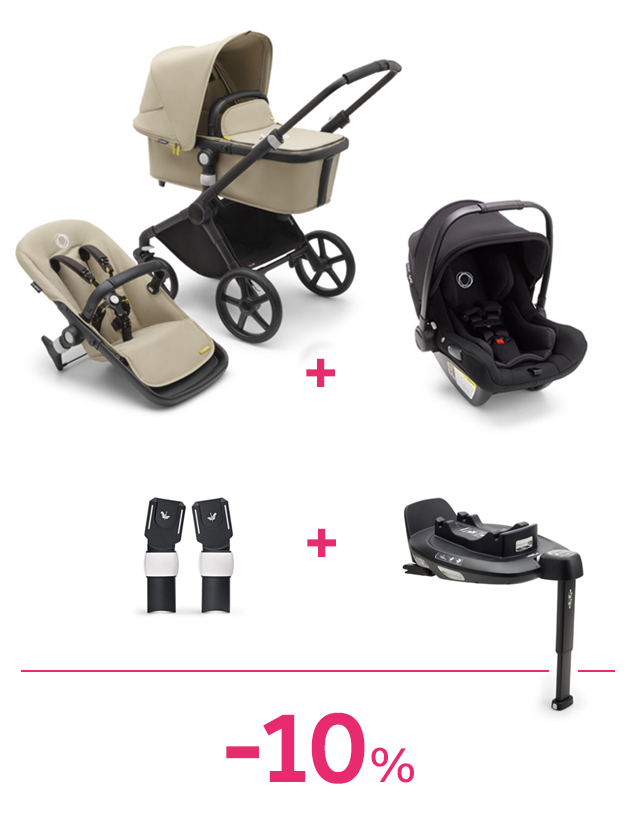 Bugaboo fox cub black/desert beige + seggiolino turtle air + adattatori + 360 base ad un prezzo speciale - Bugaboo