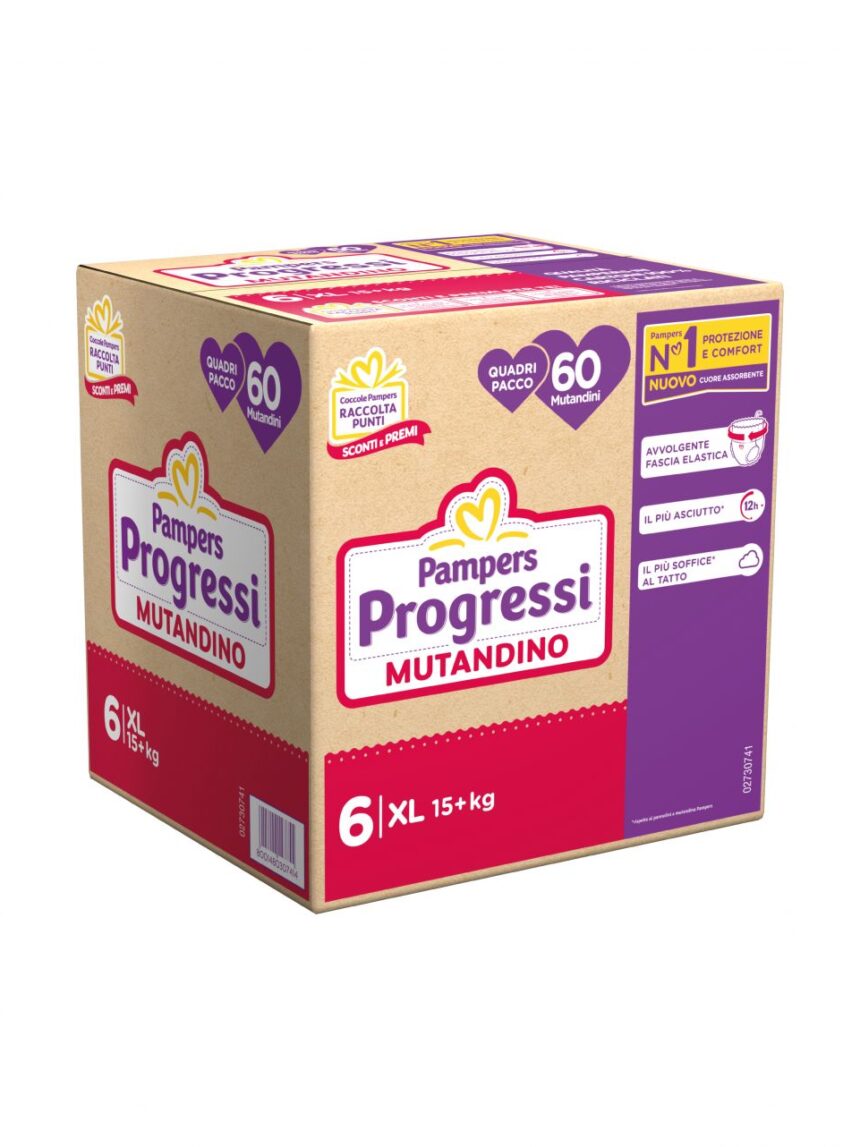 Progressi mutandino taglia 6 xl quadri pacco x60 - pampers - Pampers