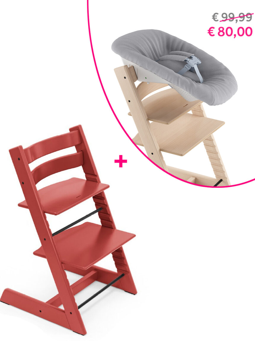Tripp trapp warm red + newborn set a un prezzo speciale - Stokke