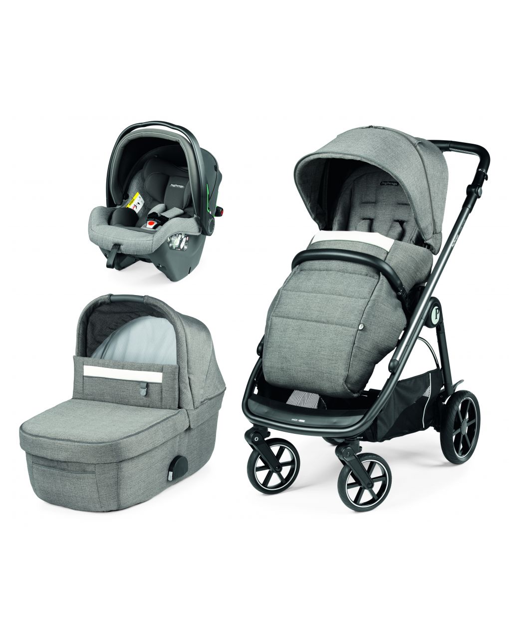 Trio veloce slk city grey con culla grande - peg perego