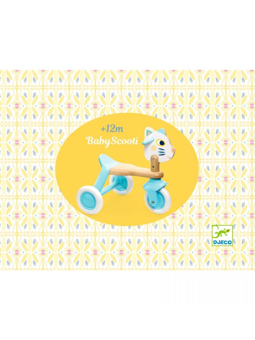 Triciclo gattino babyscooti in legno - djeco - Djeco
