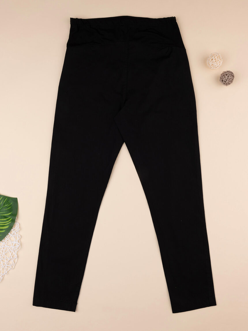 Pantaloni neri premaman in popeline leggero - Prénatal