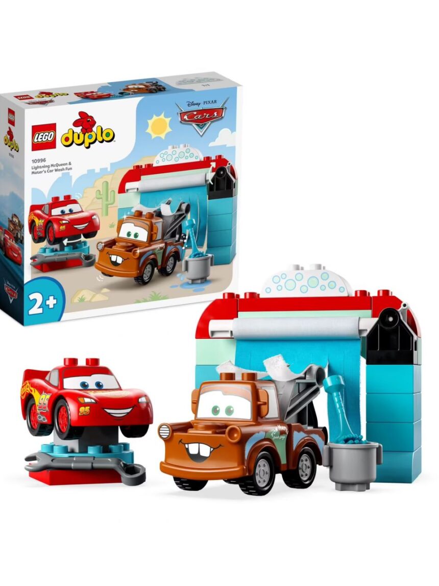 Disney pixar cars -  divertimento all’autolavaggio con saetta mcqueen e cricchetto - lego duplo - Duplo