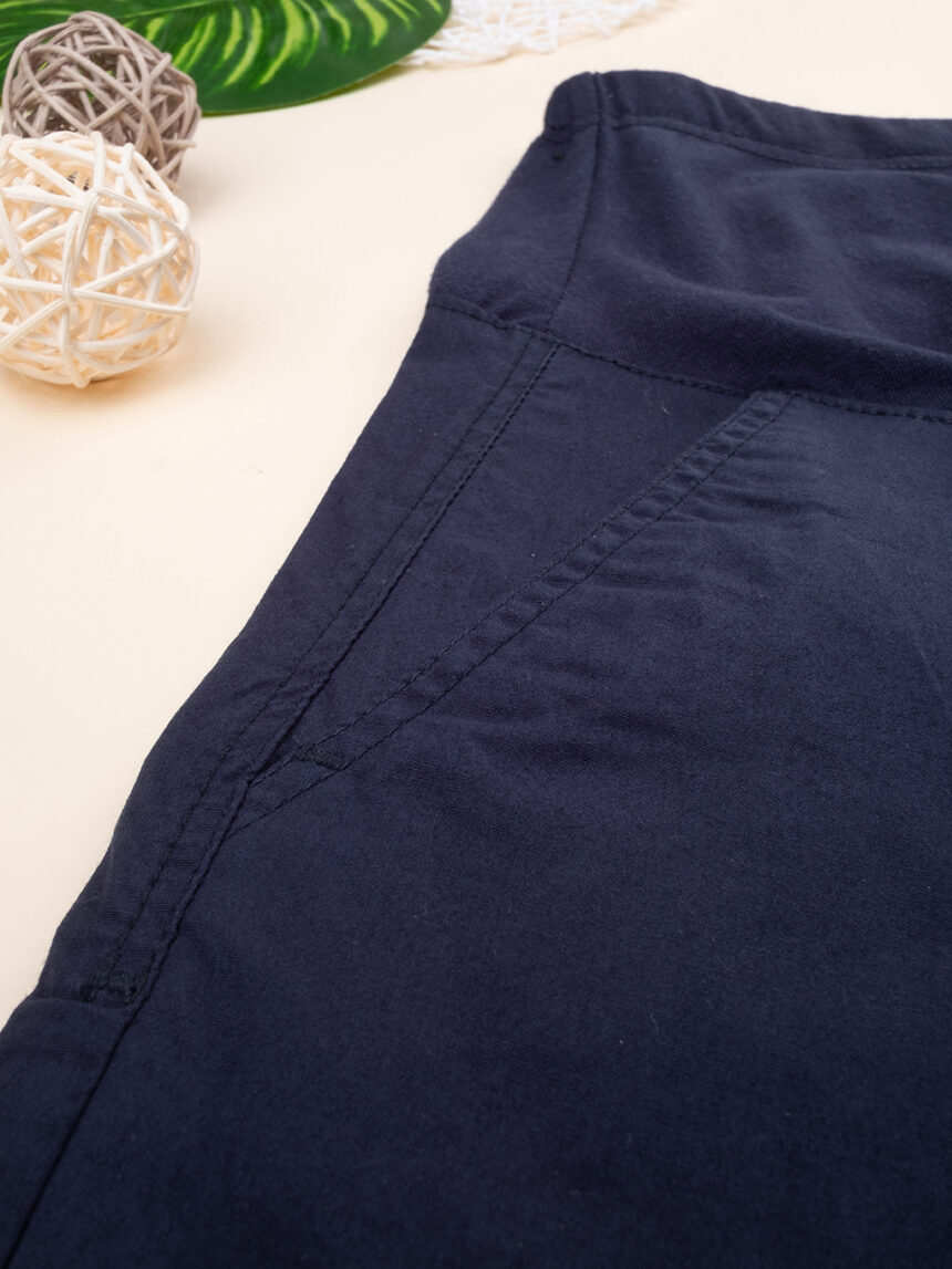 Pantaloni blu premaman in popeline leggero - Prénatal