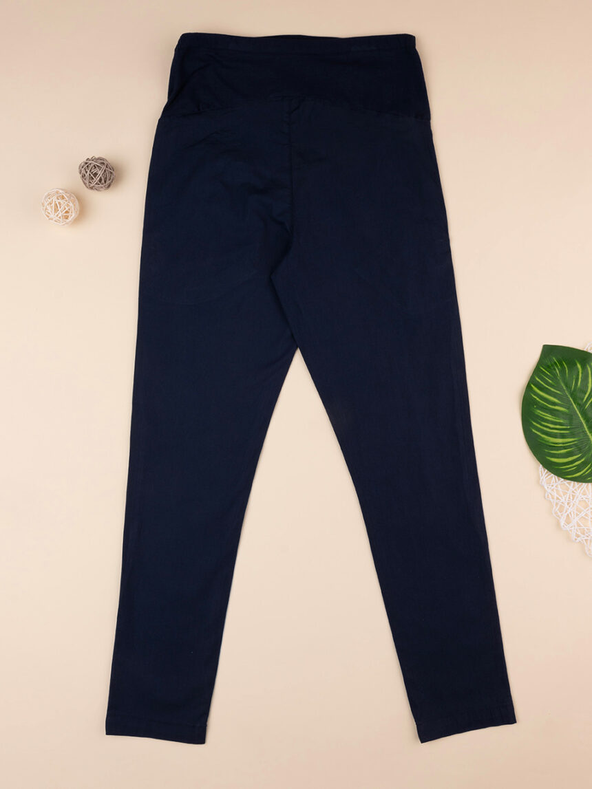 Pantaloni blu premaman in popeline leggero - Prénatal