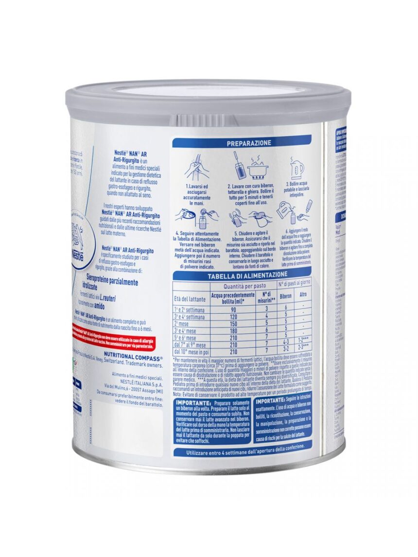 Nestlè - latte nidina anti-rigurgito 1 polvere 800g - Nestlé