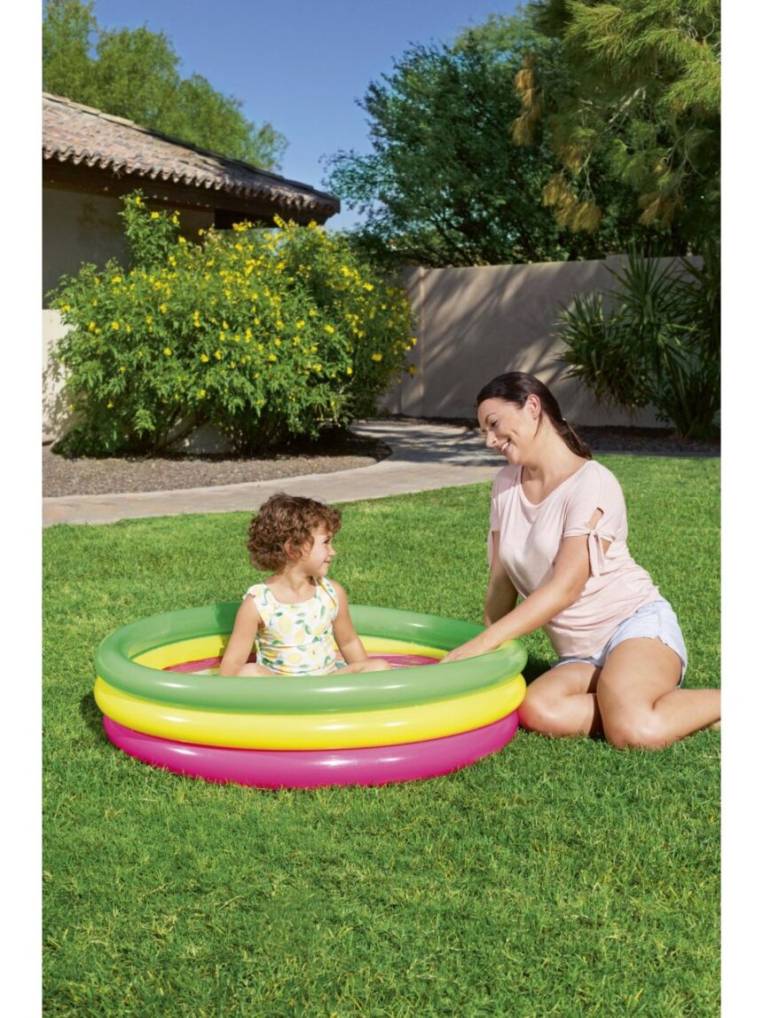 Piscina summer 3 anelli color con fondo gonfiabile 102x25 cm - bestway - Bestway