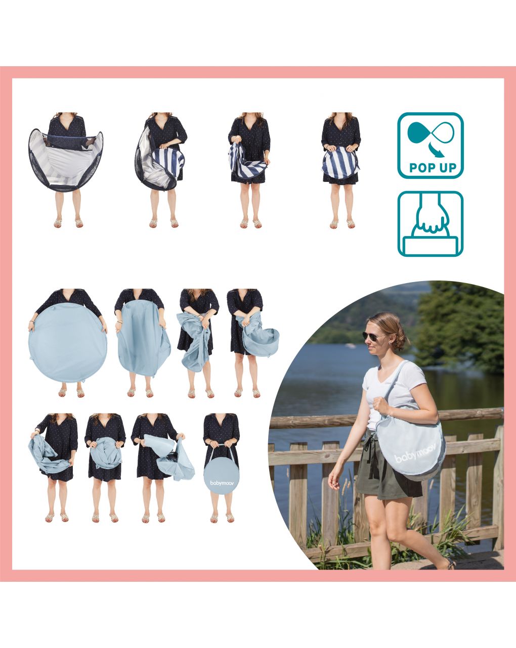 Babymoov aquani box giochi & piscina anti-uv spf 50+ marinière - Babymoov