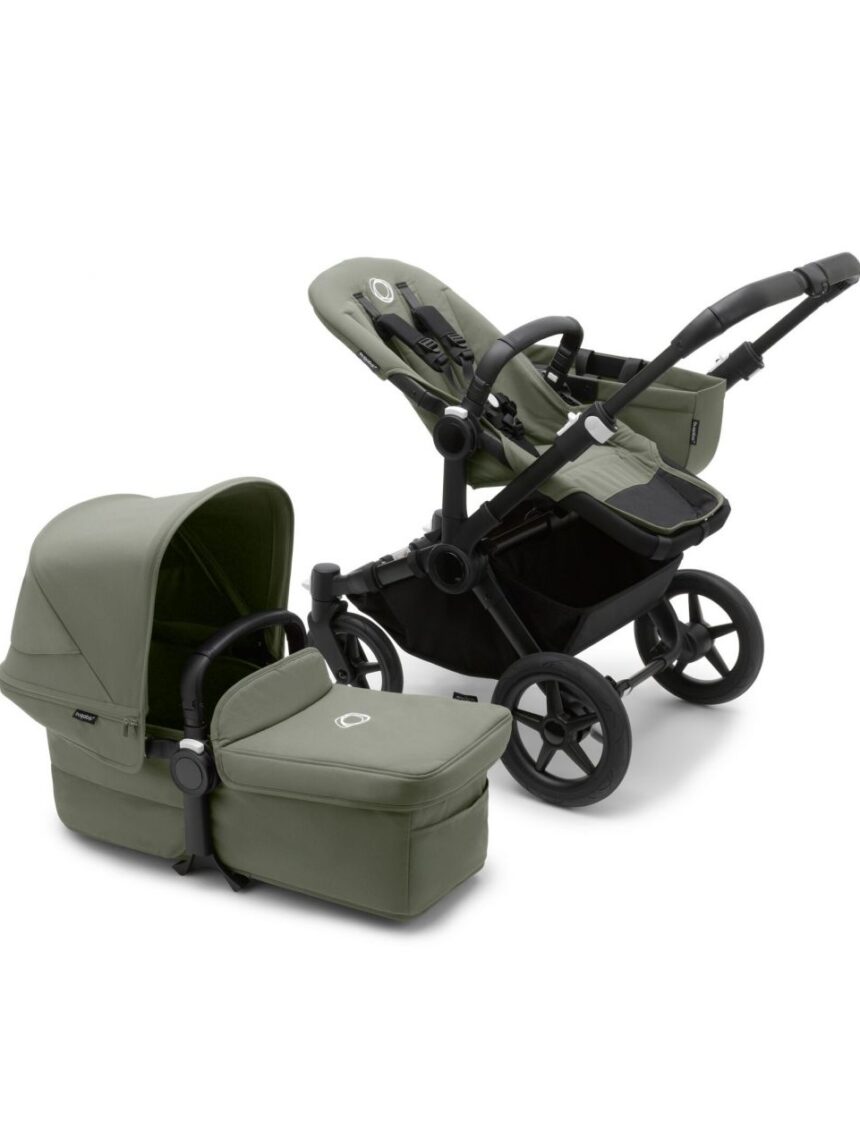 Bugaboo donkey 5 mono navicella e passeggino telaio nero, tessuti e cappottina forest green - Bugaboo