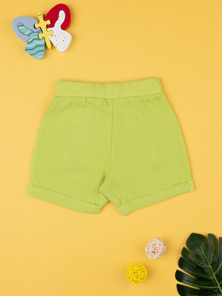 Bermuda bimbo verdi in felpina con tasca - Prénatal