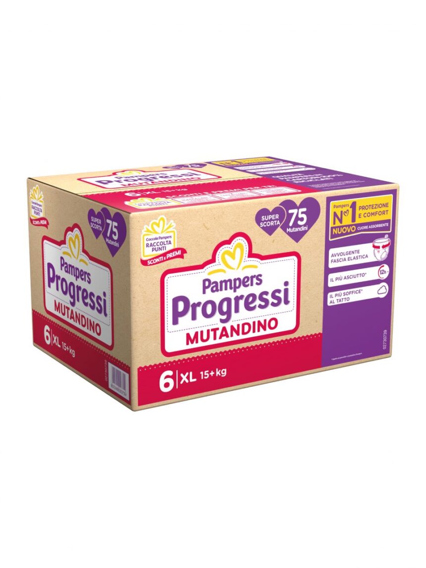 Progressi mutandino taglia 6 xl pacco scorta x75 - pampers - Pampers