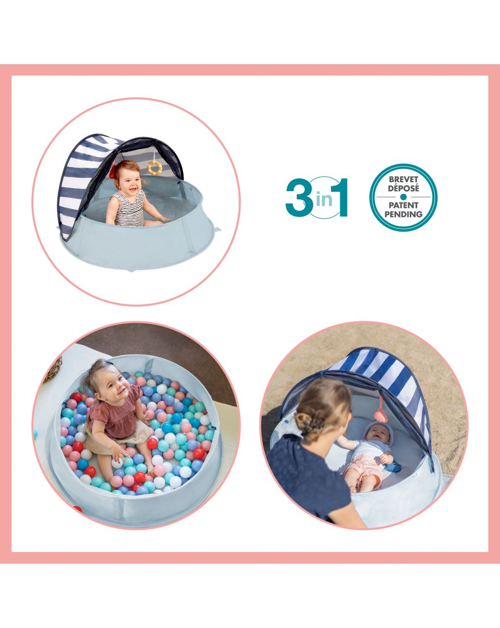 Babymoov aquani box giochi & piscina anti-uv spf 50+ marinière - Babymoov