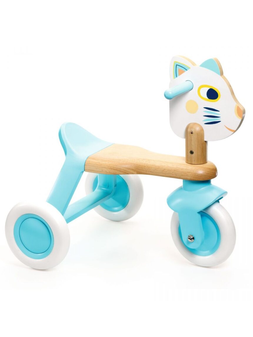 Triciclo gattino babyscooti in legno - djeco - Djeco