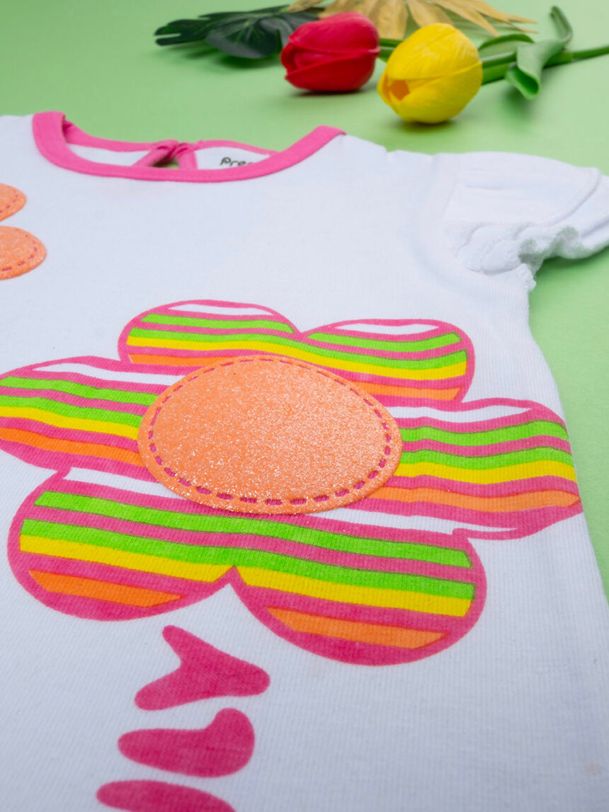 T-shirt bimba bianca/rosa - Prénatal